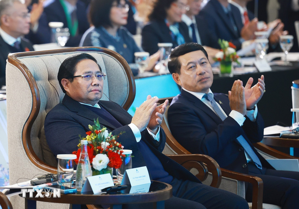 Thủ tướng Phạm Minh Chính tham dự Phiên khai mạc Diễn đàn Tương lai ASEAN 2025. (Ảnh: Dương Giang/TTXVN)