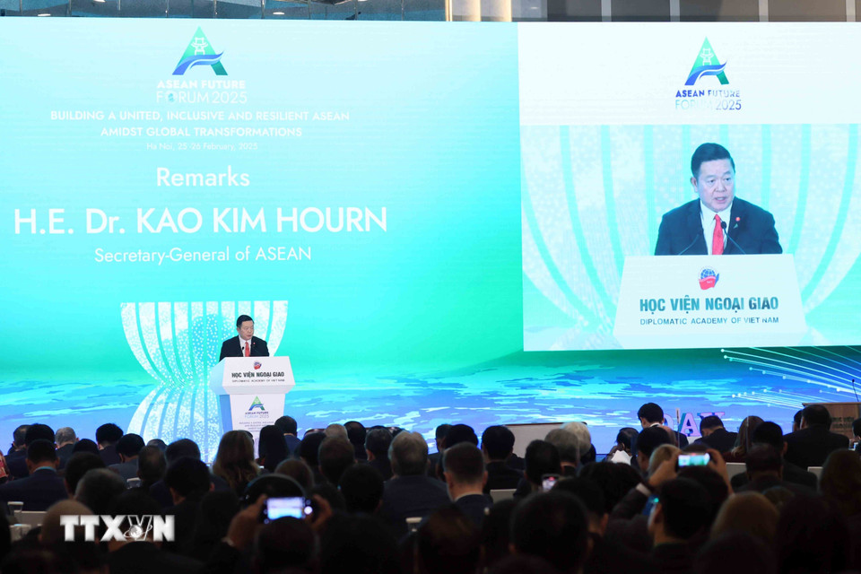 Tổng Thư ký ASEAN Kao Kim Hourn phát biểu. (Ảnh: An Đăng/TTXVN)