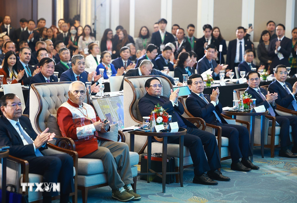 Thủ tướng Phạm Minh Chính tham dự Phiên khai mạc Diễn đàn Tương lai ASEAN 2025. (Ảnh: Dương Giang/TTXVN)