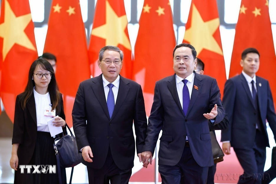 Sáng 13/10/2024, tại Nhà Quốc hội, Chủ tịch Quốc hội Trần Thanh Mẫn hội kiến Thủ tướng Trung Quốc Lý Cường thăm chính thức Việt Nam. (Ảnh: Doãn Tấn/TTXVN)