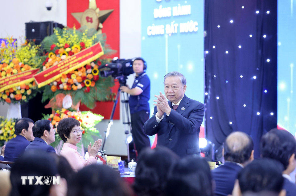 Tổng Bí thư Tô Lâm dự Lễ đón nhận Huân chương Hồ Chí Minh và kỷ niệm 80 năm Ngày truyền thống Thông tấn xã Việt Nam (15/9/1945-15/9/2025). (Ảnh: Lâm Khánh/TTXVN)