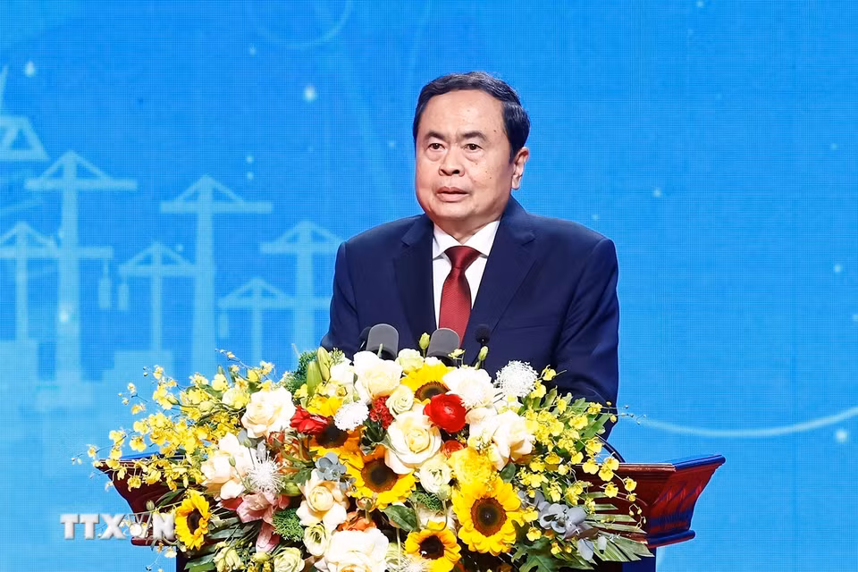 Chủ tịch Quốc hội Trần Thanh Mẫn phát biểu. (Ảnh: Doãn Tấn/TTXVN)