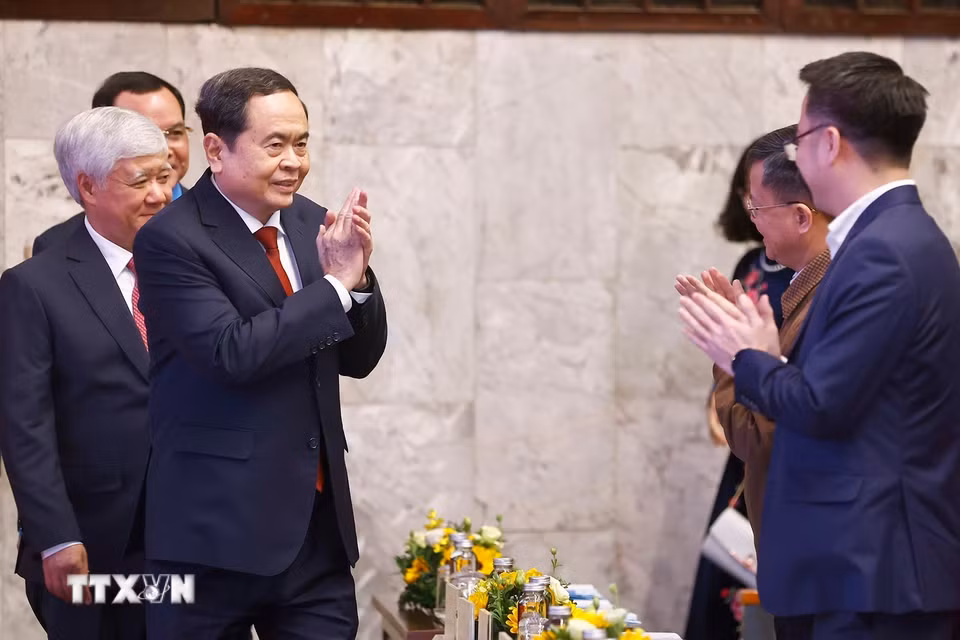 Chủ tịch Quốc hội Trần Thanh Mẫn dự Chương trình. (Ảnh: Doãn Tấn/TTXVN)