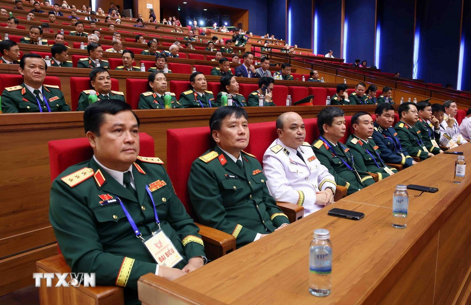 Đoàn đại biểu Bộ Quốc phòng tham dự phiên trù bị Đại hội Thi đua yêu nước toàn quốc lần thứ XI. (Ảnh: Phạm Kiên/TTXVN)