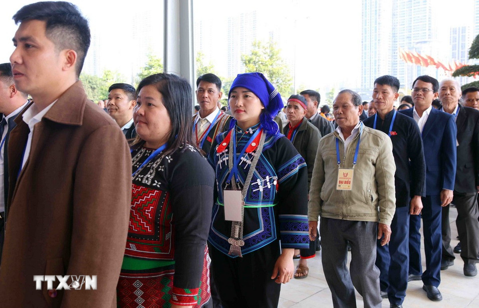 Các đại biểu đến dự đại hội. (Ảnh: Phạm Kiên/TTXVN)