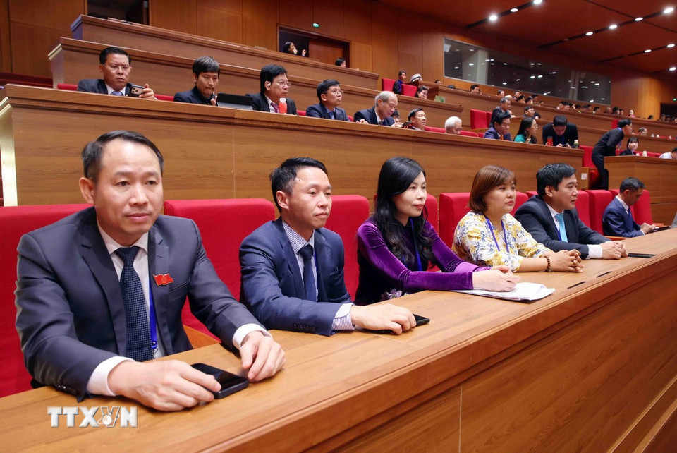 Đoàn đại biểu Thông tấn xã Việt Nam tham dự phiên trù bị Đại hội Thi đua yêu nước toàn quốc lần thứ XI. (Ảnh: Phạm Kiên/TTXVN)