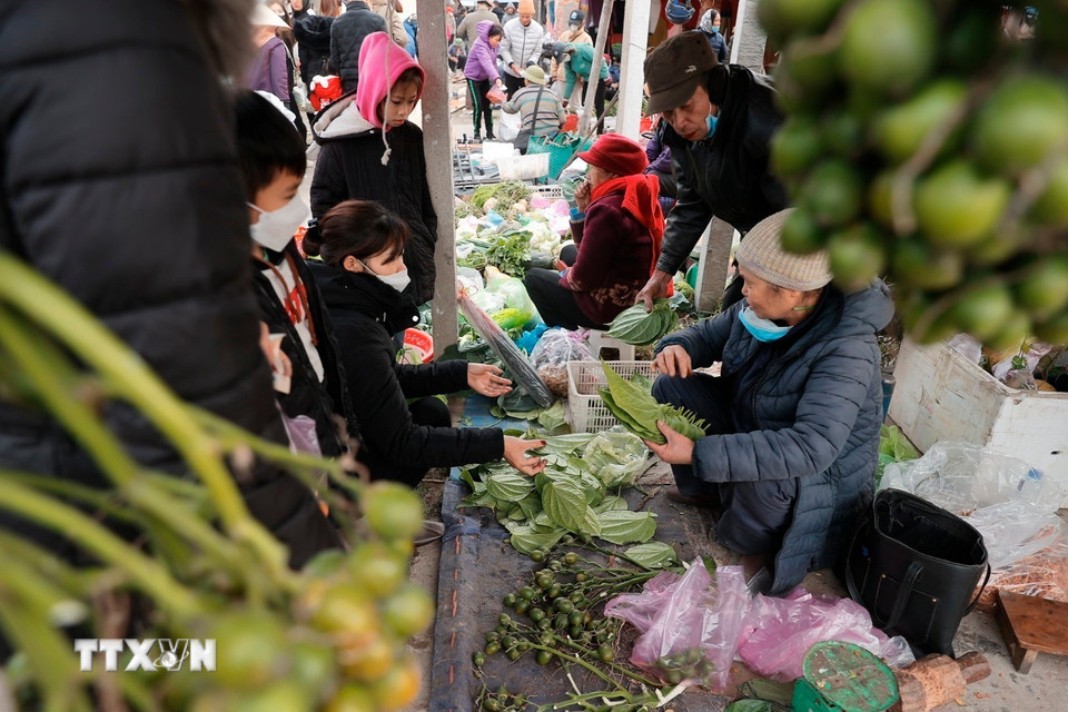 Nhộn nhịp phiên chợ Vé cuối năm. (Ảnh: Minh Quyết/TTXVN)