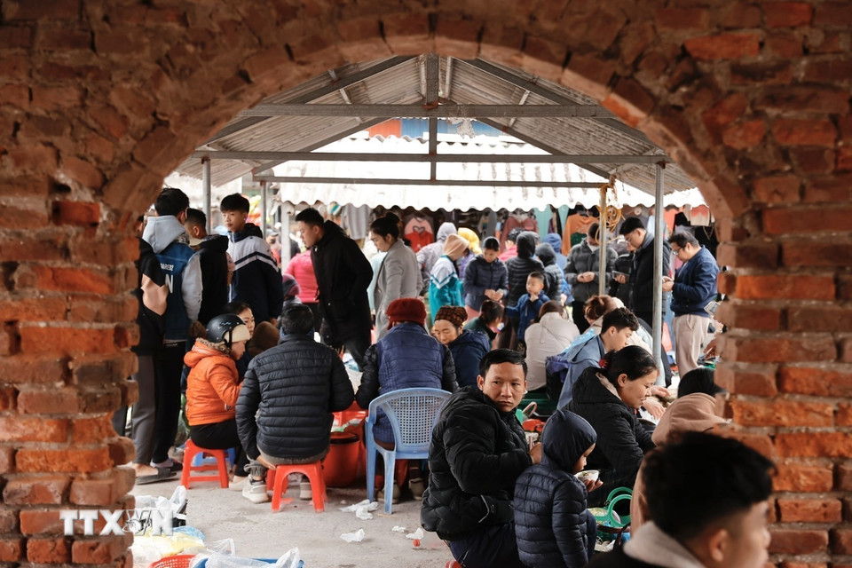 Người dân đi chợ mua sắm chuẩn bị cho Tết. (Ảnh: Minh Quyết/TTXVN)