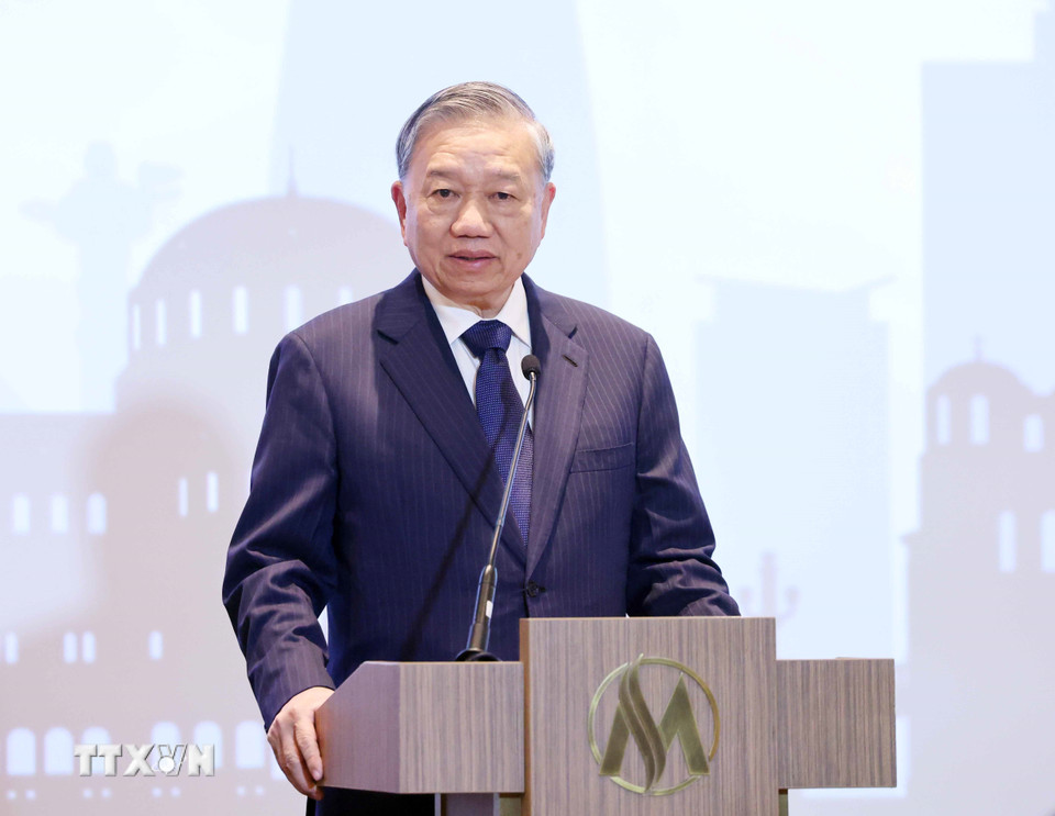 Tổng Bí thư Tô Lâm phát biểu. (Ảnh: Thống Nhất/TTXVN)