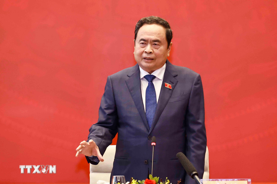 Chủ tịch Quốc hội Trần Thanh Mẫn phát biểu. (Ảnh: Doãn Tấn/TTXVN)