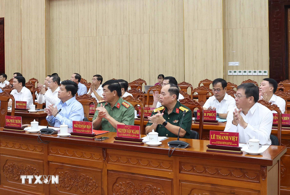 Các đại biểu tham dự cuộc làm việc của Tổng Bí thư Tô Lâm.(Ảnh: Thống Nhất/TTXVN)