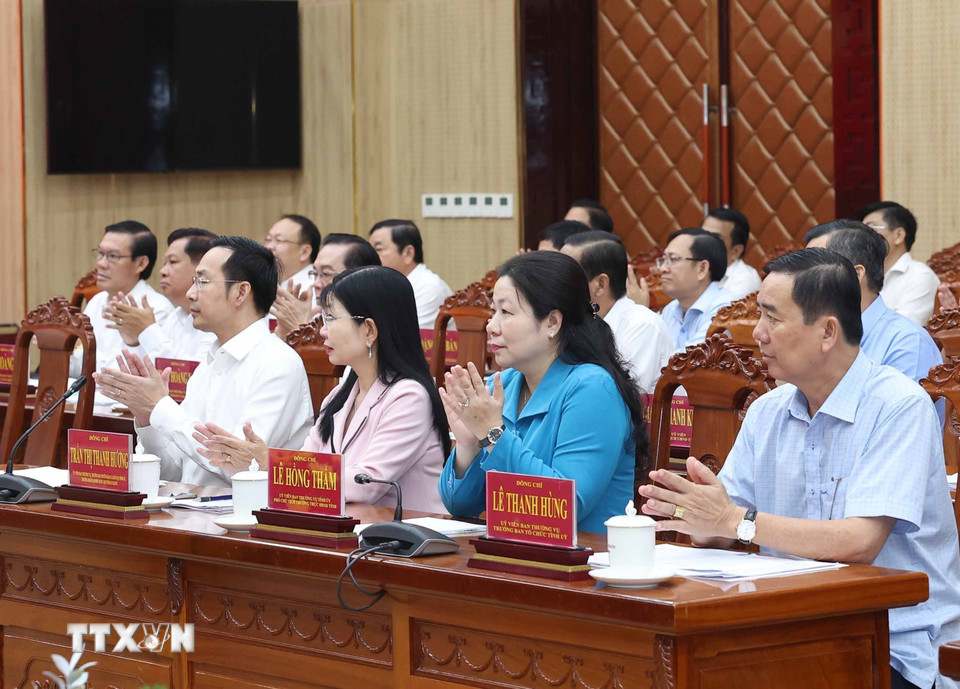 Các đại biểu tham dự cuộc làm việc của Tổng Bí thư Tô Lâm.(Ảnh: Thống Nhất/TTXVN)