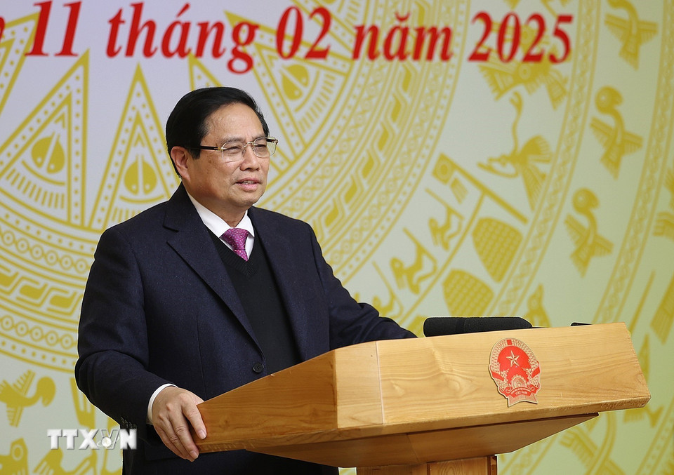 Thủ tướng Phạm Minh Chính khai mạc Hội nghị phát triển khoa học, công nghệ, đổi mới sáng tạo và nhân lực chất lượng cao. (Ảnh: Dương Giang/TTXVN)