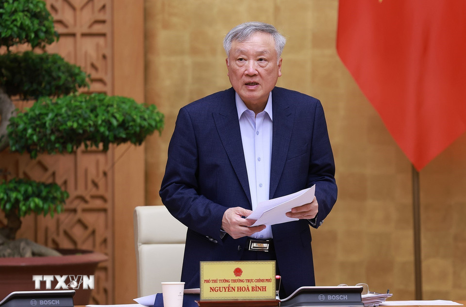 Phó Thủ tướng Thường trực Nguyễn Hoà Bình phát biểu. (Ảnh: Dương Giang/TTXVN)