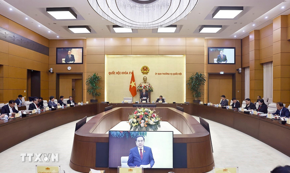 Chủ tịch Quốc hội Trần Thanh Mẫn phát biểu.(Ảnh: Doãn Tấn/TTXVN)