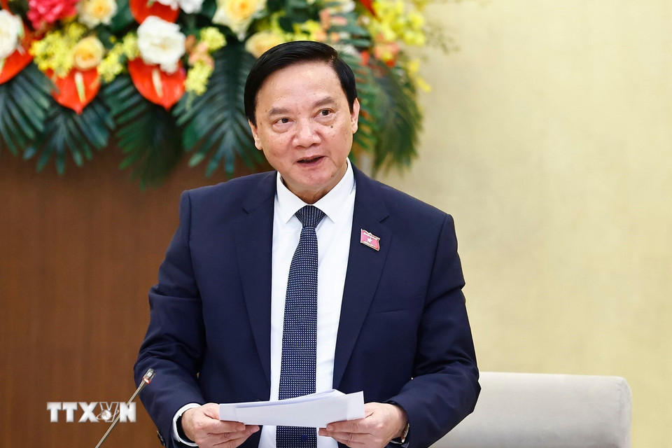 Phó Chủ tịch Quốc hội Nguyễn Khắc Định phát biểu. (Ảnh: Doãn Tấn/TTXVN)