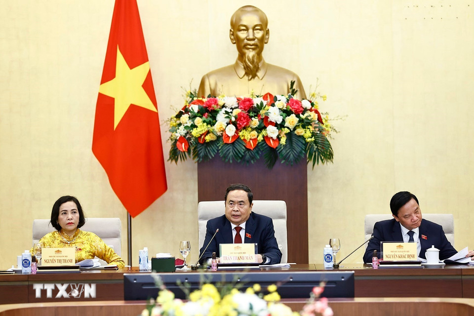 Chủ tịch Quốc hội Trần Thanh Mẫn phát biểu. (Ảnh: Doãn Tấn/TTXVN)