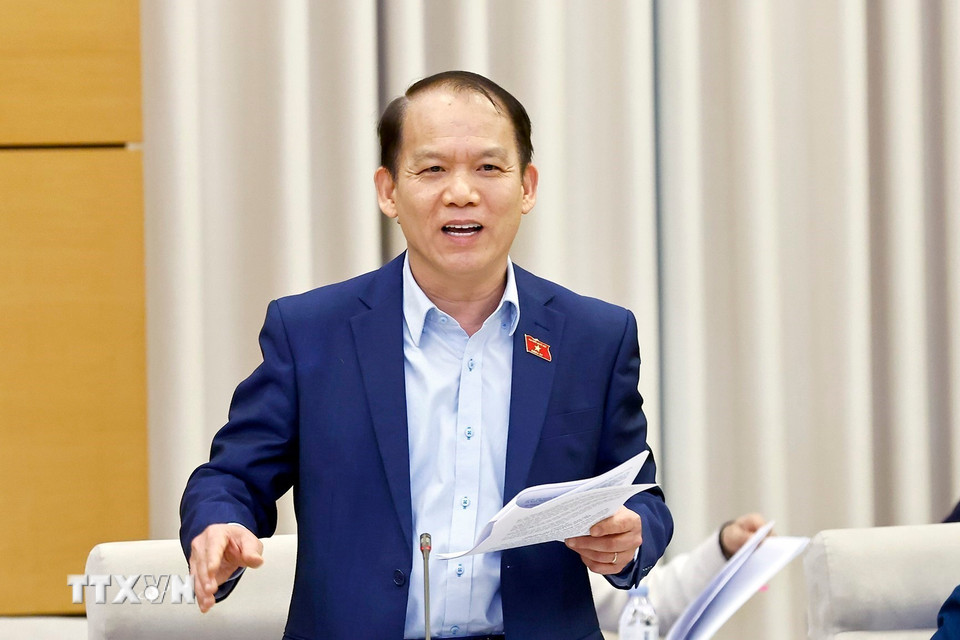 Chủ nhiệm Ủy ban Pháp luật và Tư pháp đối với ông Hoàng Thanh Tùng phát biểu.(Ảnh: Doãn Tấn/TTXVN)