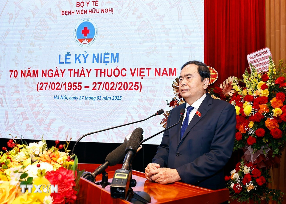 Chủ tịch Quốc hội Trần Thanh Mẫn phát biểu. (Ảnh: Doãn Tấn/TTXVN)