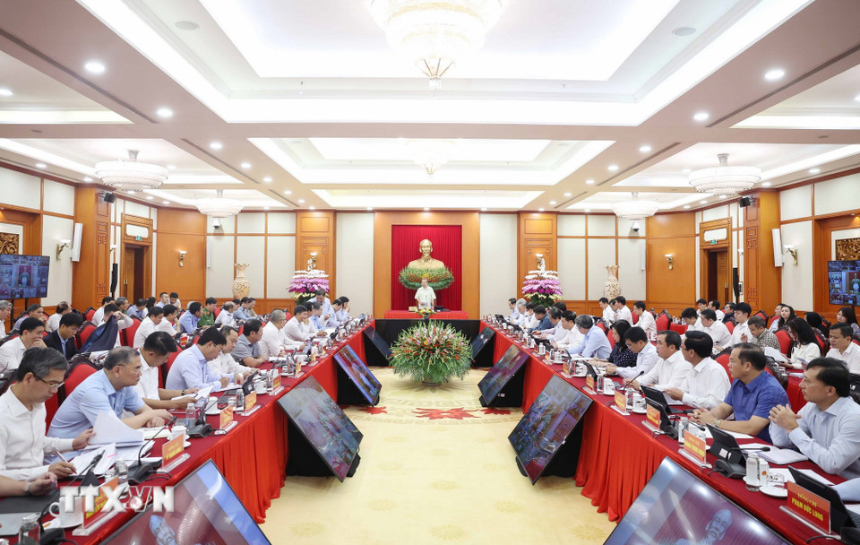 Tổng Bí thư Tô Lâm, Trưởng Ban Chỉ đạo Trung ương phát biểu. (Ảnh: Thống Nhất/TTXVN)