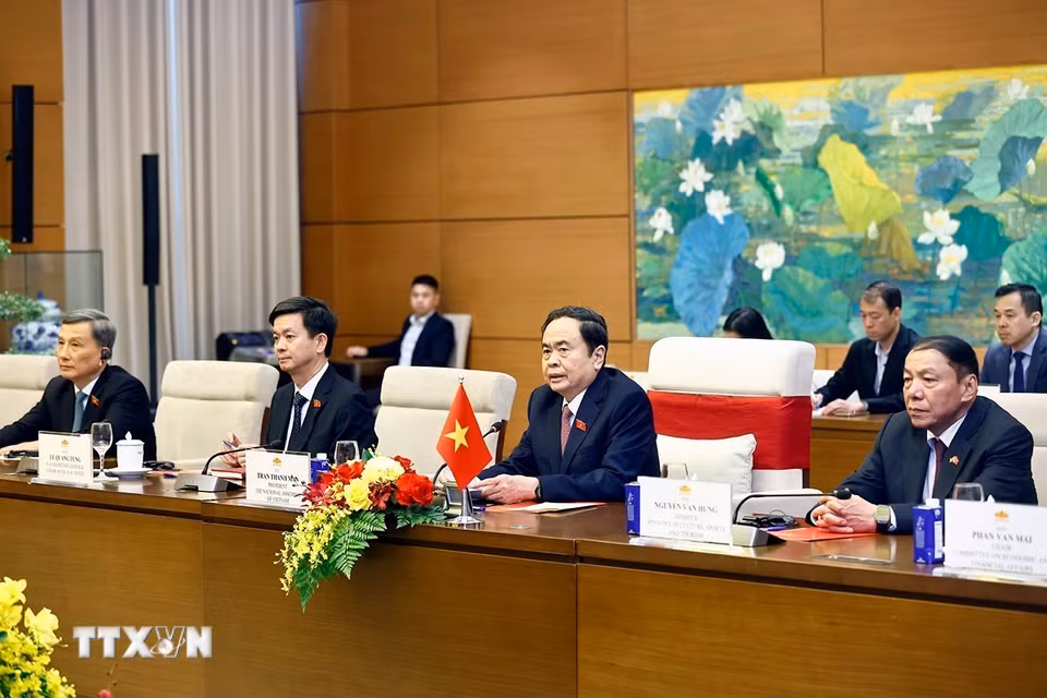 Chủ tịch Quốc hội Trần Thanh Mẫn phát biểu. (Ảnh: Doãn Tấn/TTXVN)