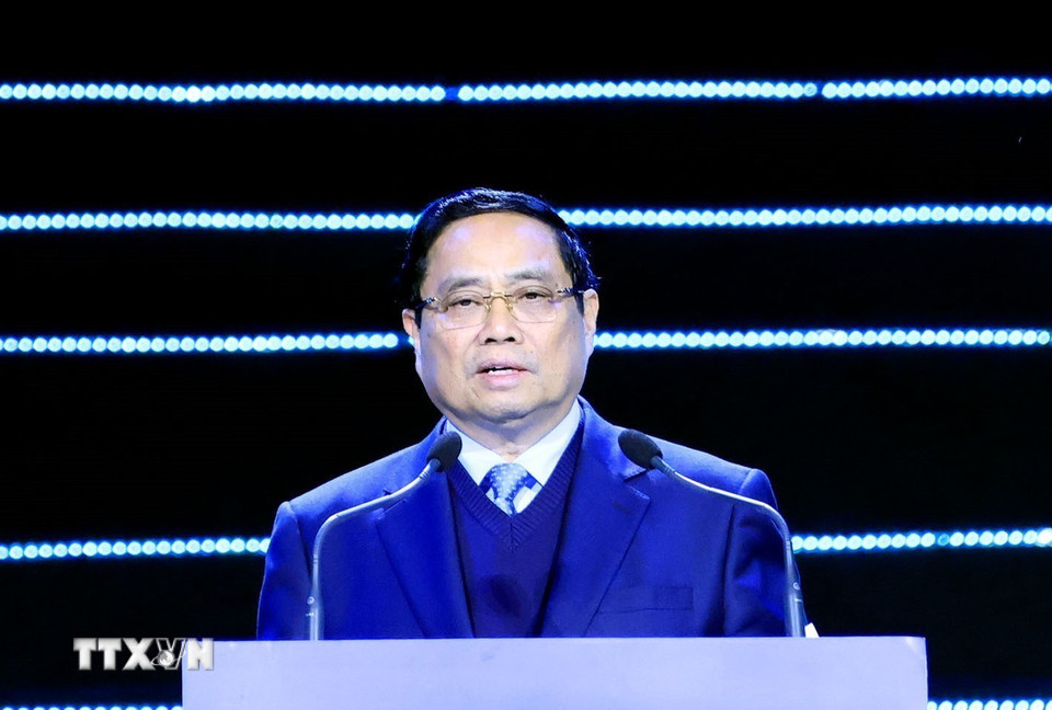 Thủ tướng Phạm Minh Chính tới dự và phát biểu chỉ đạo. (Ảnh: Tuấn Anh/TTXVN)