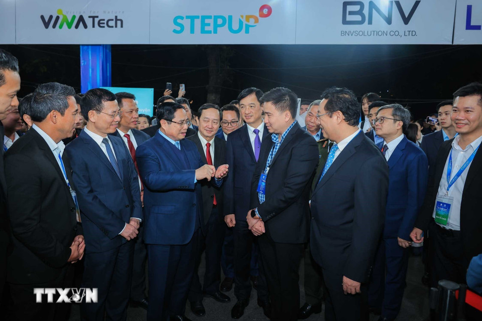 Thủ tướng Phạm Minh Chính tới dự lễ khai mạc TECHFEST VIETNAM 2025. (Ảnh: Tuấn Anh/TTXVN)