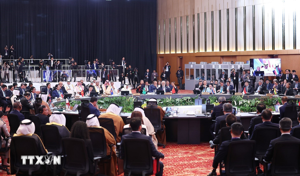 Hội nghị Cấp cao Kinh tế ASEAN - Hội đồng Hợp tác Vùng Vịnh (GCC) - Trung Quốc. (Ảnh: Dương Giang/TTXVN)