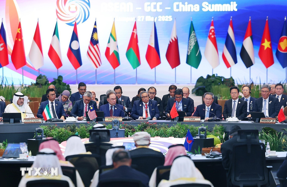 Hội nghị Cấp cao Kinh tế ASEAN - Hội đồng Hợp tác Vùng Vịnh (GCC) - Trung Quốc. (Ảnh: Dương Giang/TTXVN)