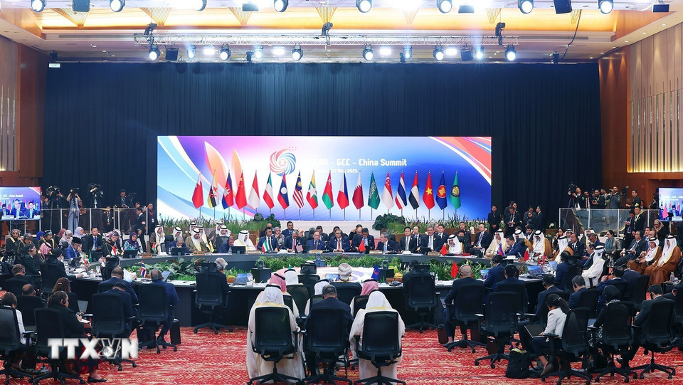 Hội nghị Cấp cao Kinh tế ASEAN - Hội đồng Hợp tác Vùng Vịnh (GCC) - Trung Quốc. (Ảnh: Dương Giang/TTXVN)