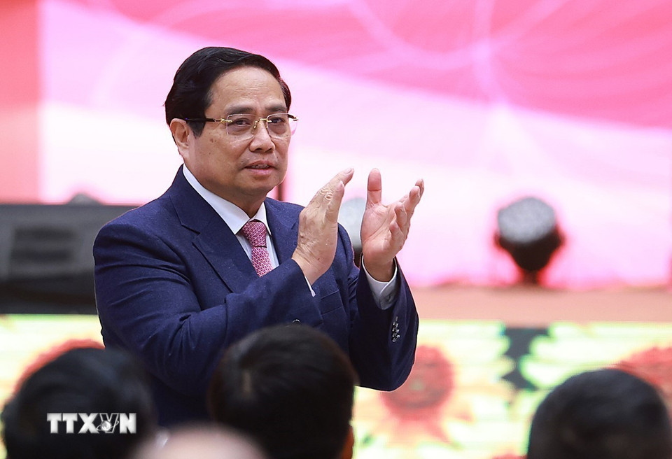 Thủ tướng Phạm Minh Chính dự Hội nghị tổng kết công tác ngành Ngoại giao năm 2025 và phương hướng, nhiệm vụ năm 2026. (Ảnh: Dương Giang/TTXVN)