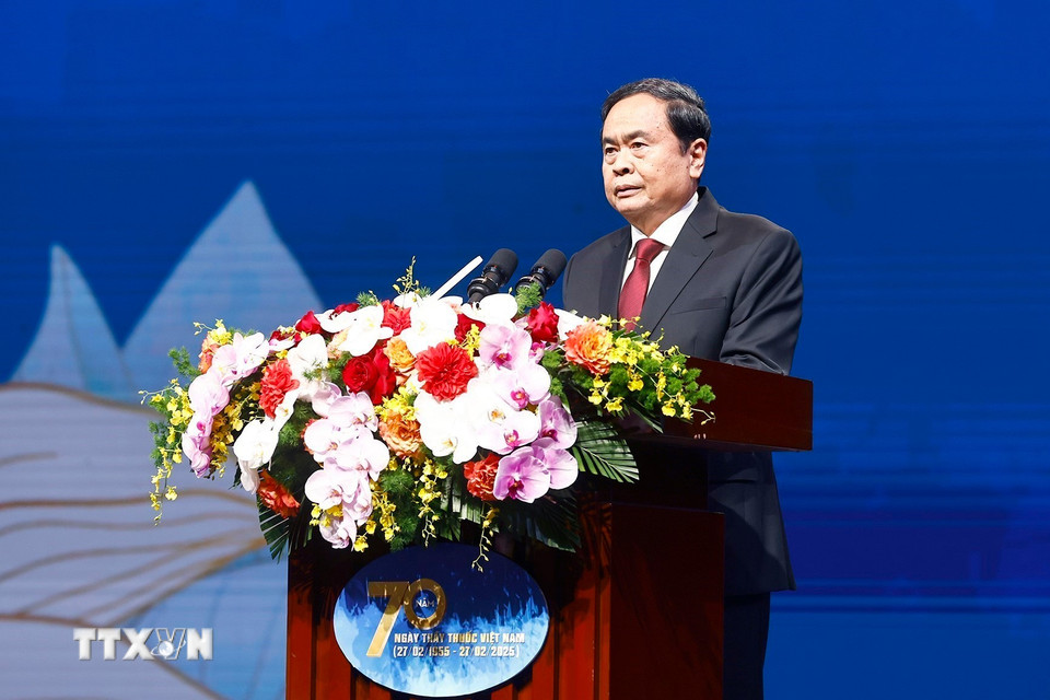 Chủ tịch Quốc hội Trần Thanh Mẫn phát biểu. (Ảnh: Doãn Tấn/TTXVN)