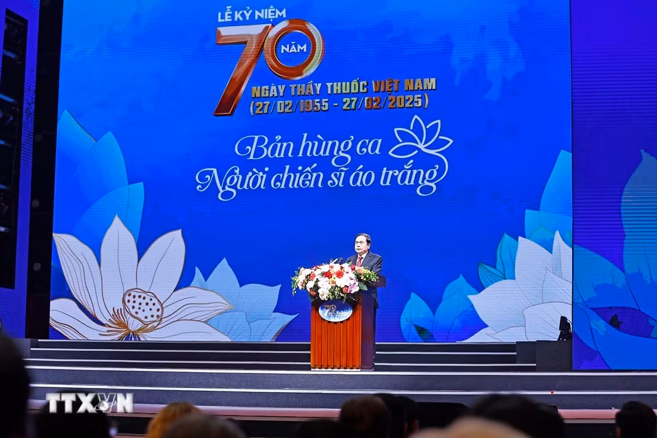 Chủ tịch Quốc hội Trần Thanh Mẫn phát biểu. (Ảnh: Doãn Tấn/TTXVN)