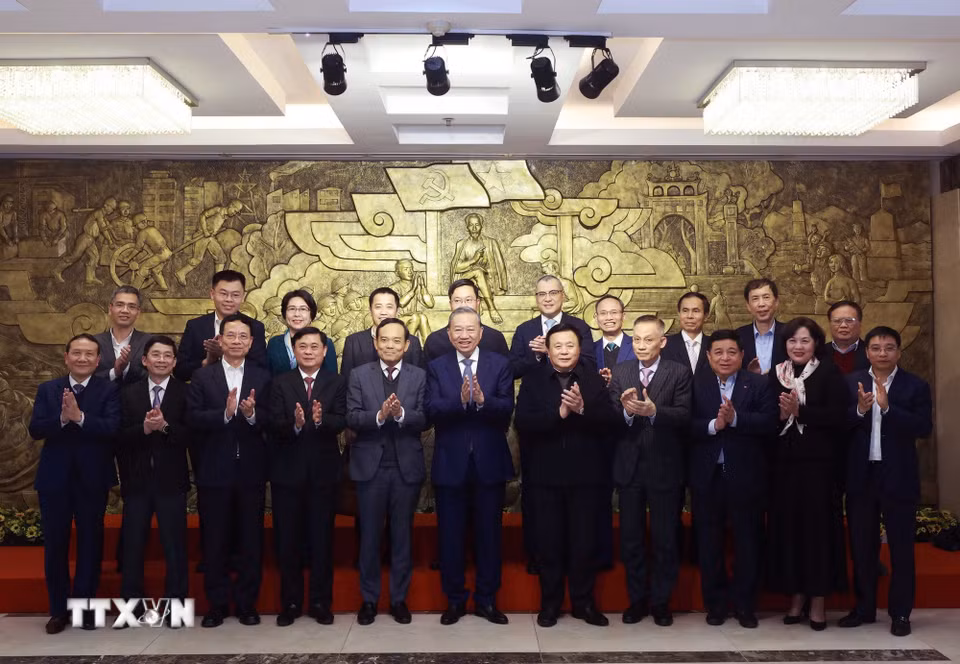 Tổng Bí thư Tô Lâm và các đại biểu. (Ảnh: Thống Nhất/TTXVN)