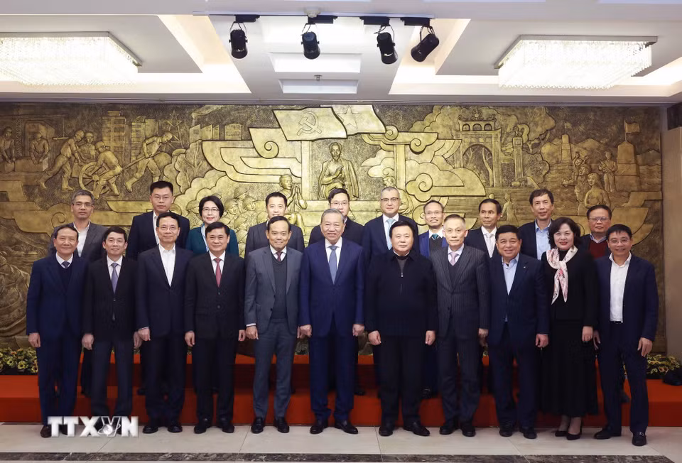 Tổng Bí thư Tô Lâm và các đại biểu. (Ảnh: Thống Nhất/TTXVN)