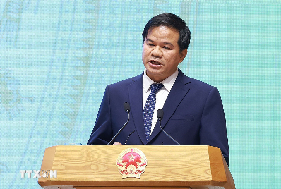 Giám đốc Bệnh viện Bạch Mai Đào Xuân Cơ phát biểu. (Ảnh: Dương Giang/TTXVN)