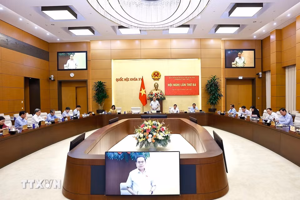 Chủ tịch Quốc hội Trần Thanh Mẫn phát biểu khai mạc. (Ảnh: Doãn Tấn/TTXVN)