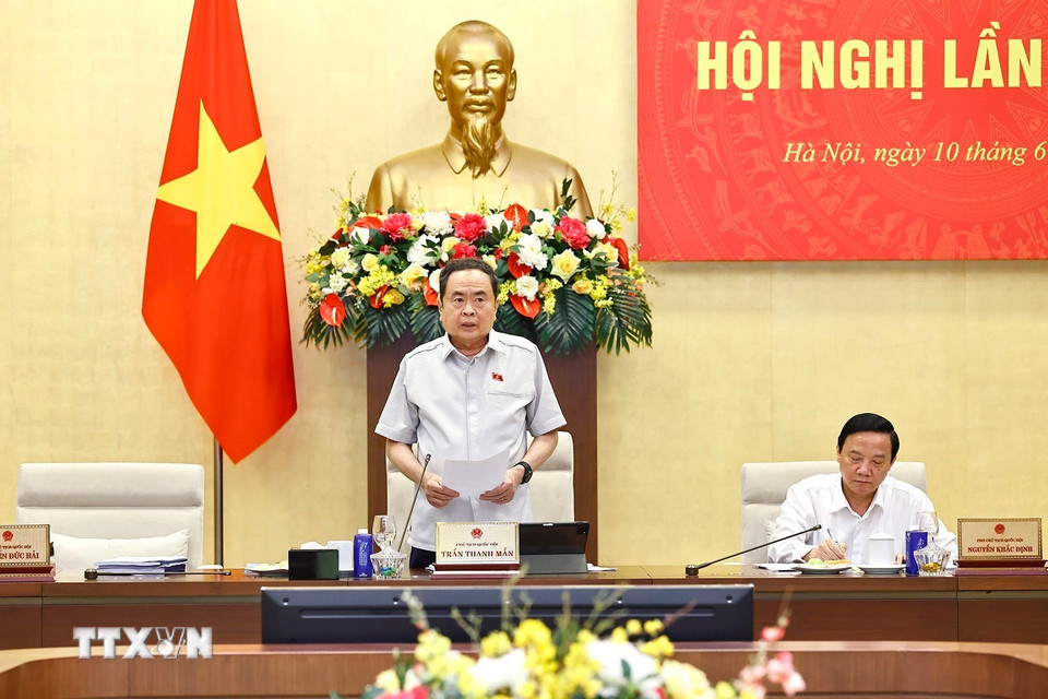 Chủ tịch Quốc hội Trần Thanh Mẫn phát biểu khai mạc. (Ảnh: Doãn Tấn/TTXVN)