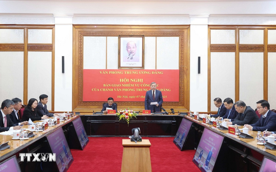 Tổng Bí thư Tô Lâm phát biểu. (Ảnh: Thống Nhất/TTXVN)