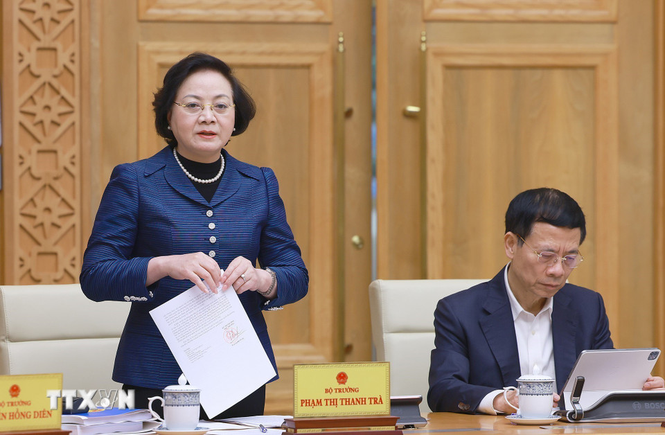 Bộ trưởng Bộ Nội vụ Phạm Thị Thanh Trà phát biểu. (Ảnh: Dương Giang/TTXVN)