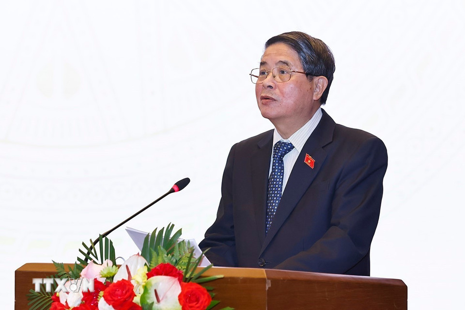 Phó Chủ tịch Quốc hội Nguyễn Đức Hải, Trưởng Ban Tổ chức Hội nghị phát biểu. (Ảnh: Doãn Tấn/TTXVN)