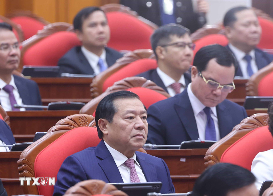 Các đại biểu tham dự phiên khai mạc Hội nghị lần thứ 14 Ban Chấp hành Trung ương Đảng khóa XIII. (Ảnh: Thống Nhất/TTXVN)