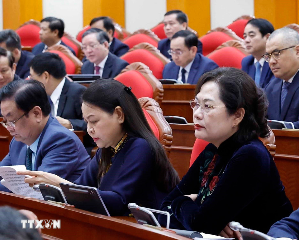 Các đại biểu tham dự phiên khai mạc Hội nghị lần thứ 14 Ban Chấp hành Trung ương Đảng khóa XIII. (Ảnh: Thống Nhất/TTXVN)