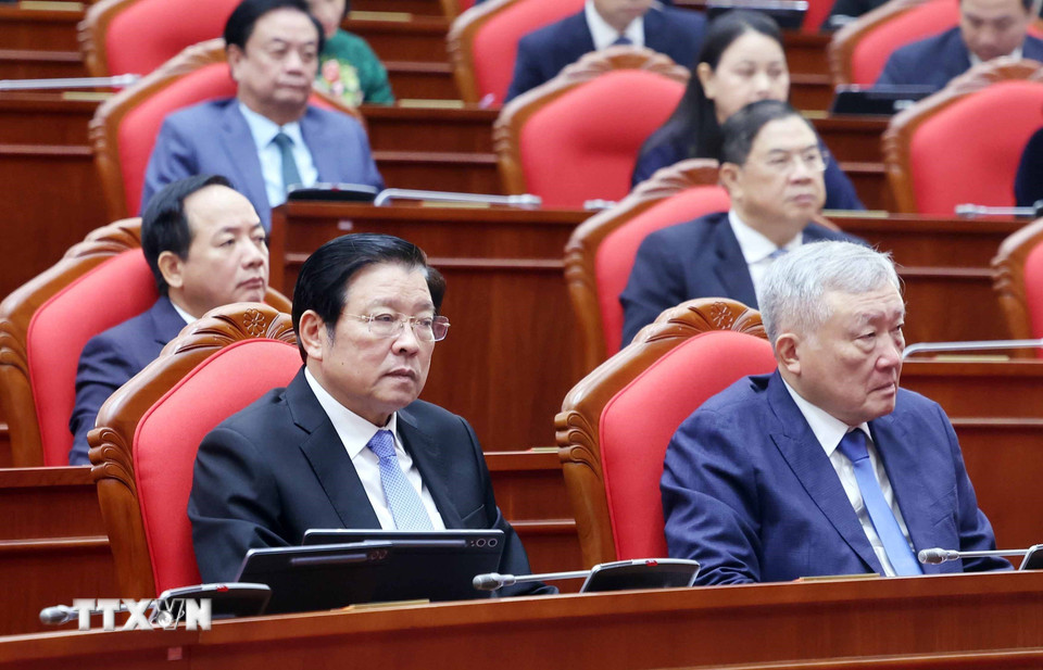 Các đại biểu tham dự phiên khai mạc Hội nghị lần thứ 14 Ban Chấp hành Trung ương Đảng khóa XIII. (Ảnh: Thống Nhất/TTXVN)