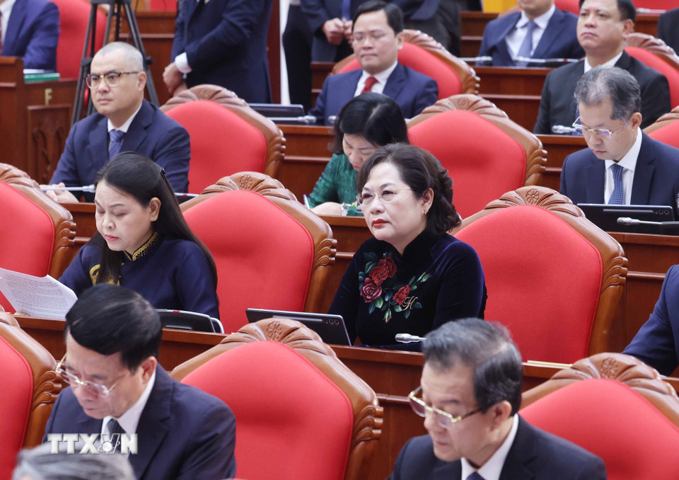 Các đại biểu tham dự phiên khai mạc Hội nghị lần thứ 14 Ban Chấp hành Trung ương Đảng khóa XIII. (Ảnh: Thống Nhất/TTXVN)