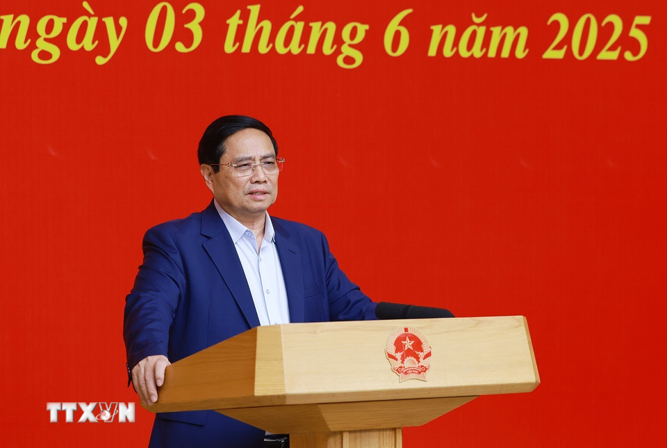 Thủ tướng Phạm Minh Chính chủ trì Hội nghị lần thứ hai Ban Chấp hành Đảng bộ Chính phủ. (Ảnh: Dương Giang/TTXVN)
