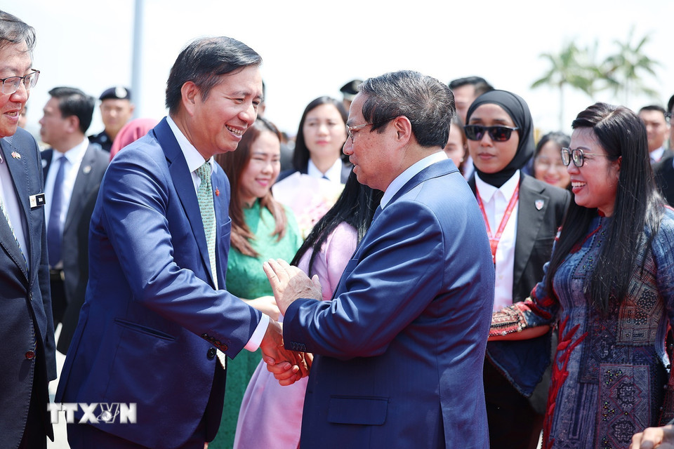 Lễ tiễn Thủ tướng Phạm Minh Chính và Phu nhân tại Kuala Lumpur, Malaysia. (Ảnh: Dương Giang/TTXVN)