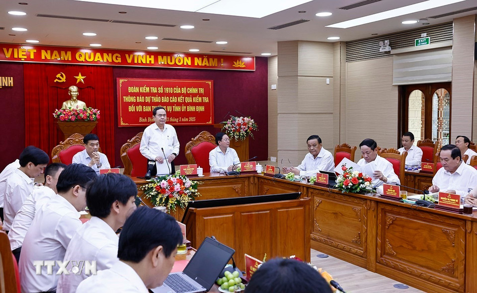 Quang cảnh cuộc làm việc. (Ảnh: Doãn Tấn/TTXVN)