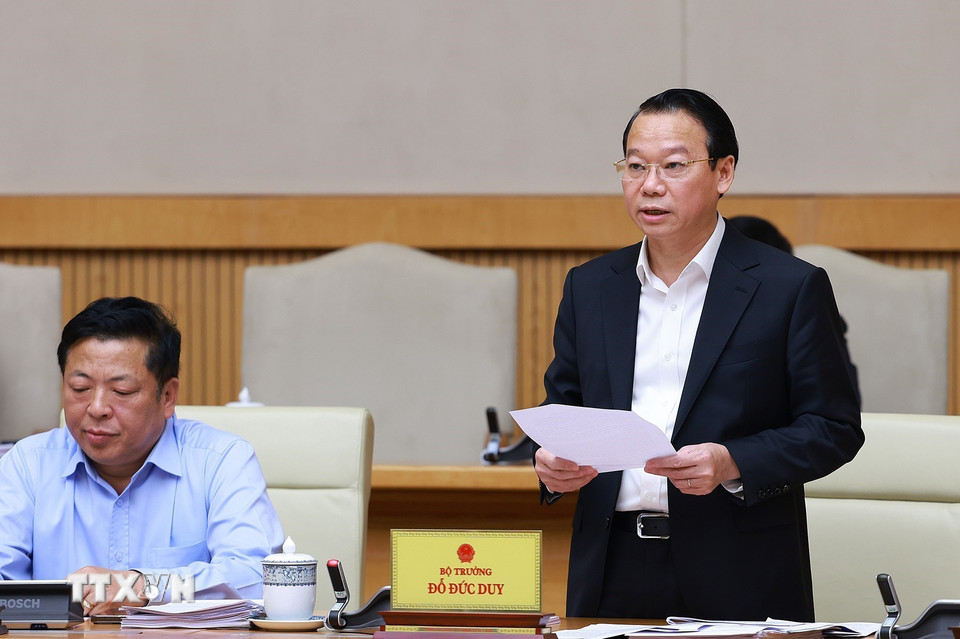 Bộ trưởng Bộ Nông nghiệp và Môi trường Đỗ Đức Duy phát biểu. (Ảnh: Dương Giang/TTXVN)