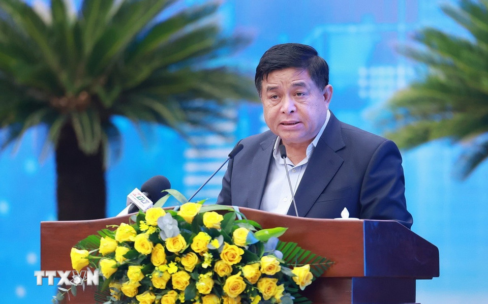 Bộ trưởng Bộ Kế hoạch và Đầu tư Nguyễn Chí Dũng phát biểu. (Ảnh: Dương Giang/TTXVN)